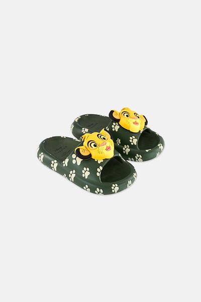 Disney Toddlers Boy Slip On Lion King Slides, Olive