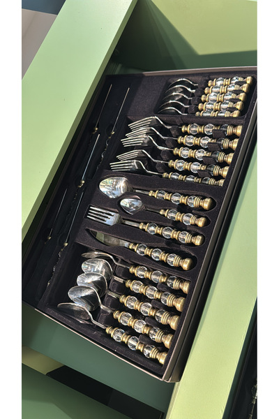 hediye Esterhomedecor 6 Person 24 Piece Fork Spoon Knife Set Rustic