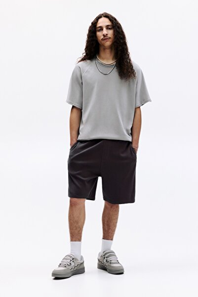 Pull & Bear Gofre kumaş Bermuda jogger