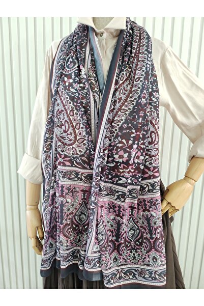 Mısırlı Etnik Desenli Pamuk Şal