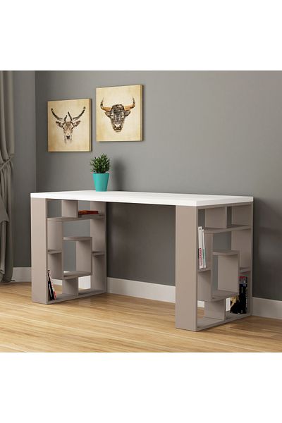 Mourah Home Labirent Working Table with Dual Side Storage – Compact Desk for Home Office, Writing & Reading