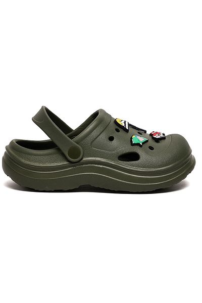R&B Green Jibbitz Slingback Clogs