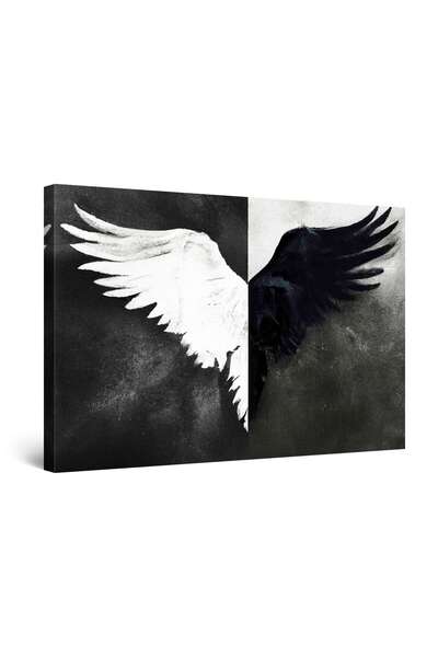 startonight Tablou DualView Startonight Aripi Decor Negru si Alb, luminos in intuneric, 60 x 90 cm