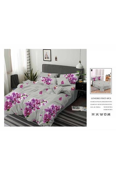 CHIRASO CHIRASO Finet Bedding Set, 6 Pieces, 2 Persons, Sheet 245x250, Quilt 200x230, 4 Pillowcases, Print