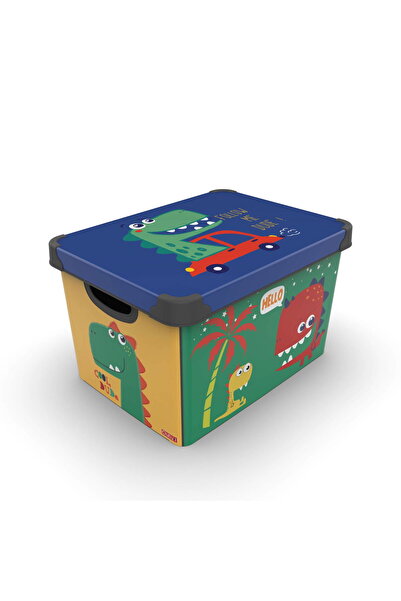 KUT FLY صندوق ألعاب على شكل ديناصور - ملون - 17 لتر