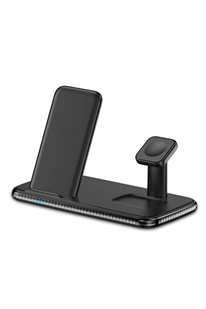 OEM Stație de încărcare wireless 4 în 1 pentru smartphone, iPhone, iWatch, Airpods, neagră