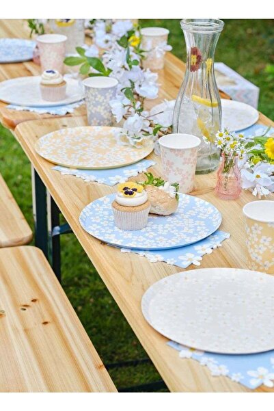 Ginger Ray أطباق ورقية مزينة بالزهور - لوازم حفلات أنيقة