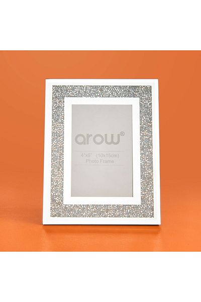 ASPARTAM Glass Frame with Glitter - Silver - 10X15 cm