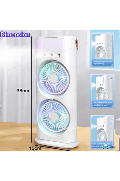 MACON Jongo Portable Double Ended Spray Fan Oscillating Air Circulation Tower Fan with Mist Spray