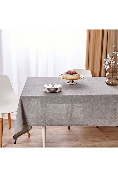 MATMEL Mato Tasseled Tablecloth - Black - 150X220 cm