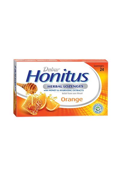 Dabur Honitus Herbal Lozenges with Orange Flavor 24 pcs