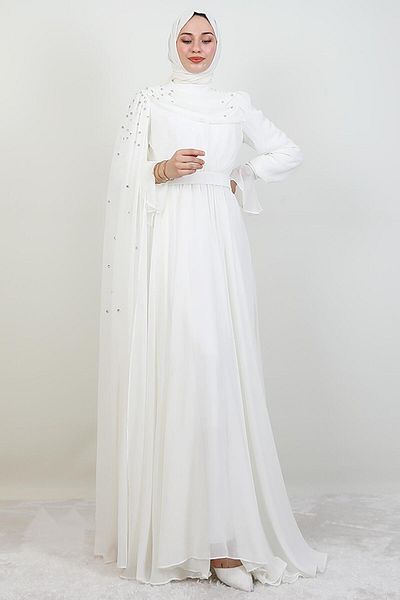 giz astore Carnation Cape Dress White
