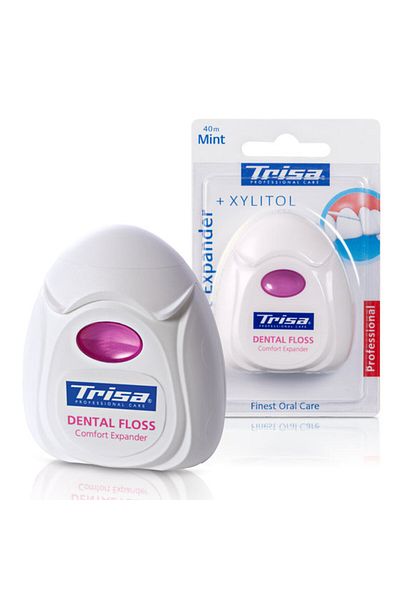 Trisa Comfort Expander Expandable And Minty Dental Floss, 660264, 40 Meters, Pink