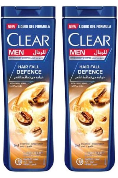 Clear Hair Fall Defense Anti-Dandruff Shampoo 400ml x 2 – Strengthens Hair & Fights Dandruff