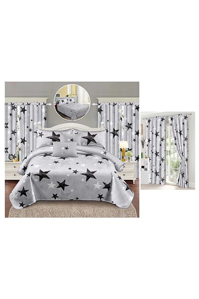 CHIRASO CHIRASO Bedding Set, 8 Pieces with Drapery, 230x240 Sheet, Duvet Cover and 4 Pillowcases