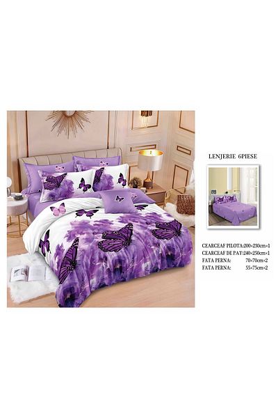 CHIRASO CHIRASO Finet Bedding Set, 6 Pieces, Sheet 240x250, Quilt 200x230, 4 Pillowcases, Print