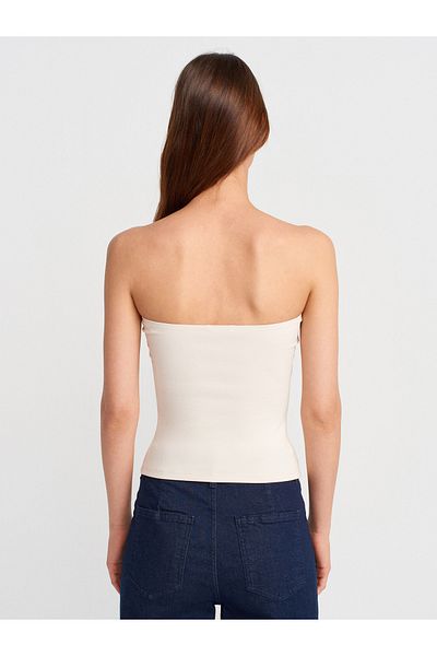 Dilvin 21103 Strapless Top-Light Beige