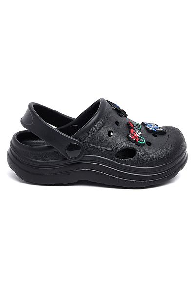 R&B Black Jibbitz Slingback Clogs