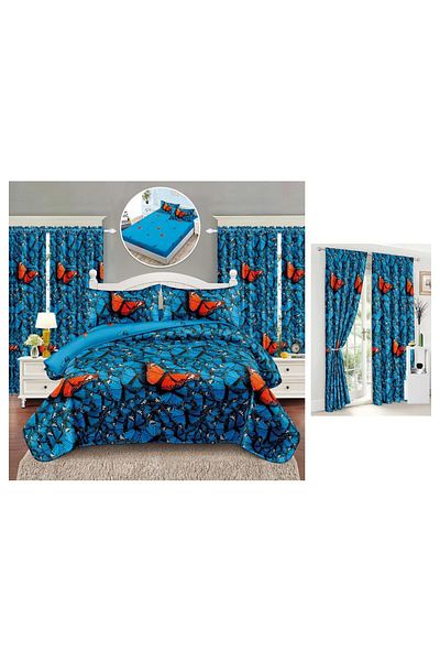 CHIRASO CHIRASO FINET Bedding Set, 6 Pieces with Drapery, Sheet 140x200, Quilt 160x200