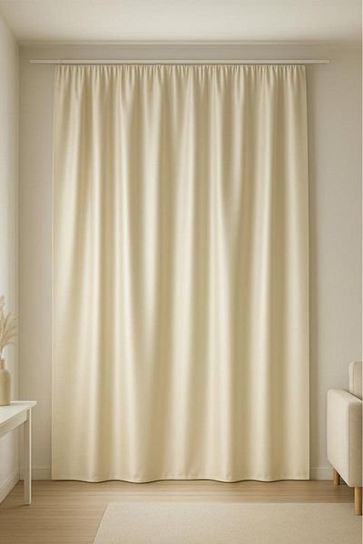 Miabella Home Έτοιμο Σατέν Αντηλιακό Φόντο Κουρτίνα Κρέμα Χρώμα |   Μπορεί να εγκατασταθεί στην κορνίζα χωρίς πτυχές ανθεκτικό στο φως