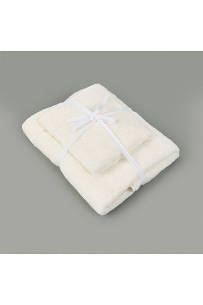 ASPARTAM Ella 2-Piece Turkish Bath Set - White - 50X70 cm + 70X140 cm