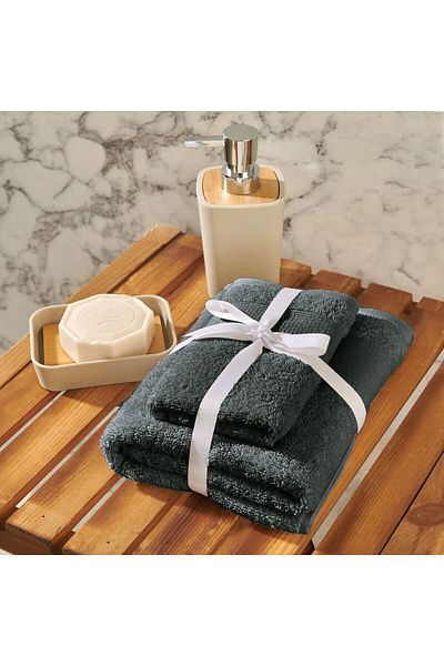 ASPARTAM Towel Set of 2 - Anthracite - 50X80 cm + 30X50 cm