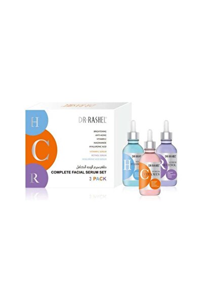 DR.RASHEL مجموعة سيروم الوجه الكاملة، سيروم فيتامين سي، سيروم حمض الهيالوروني...