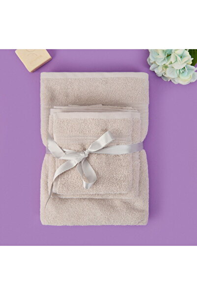 KUT FLY طقم مناشف ناعمة مكون من 3 قطع - رمادي