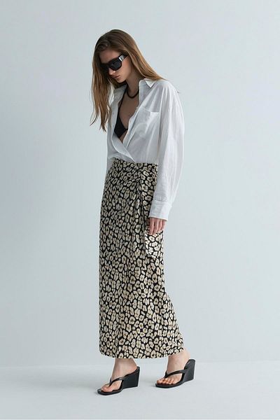Suud Collection Colorful Nara Patterned Wrap Skirt