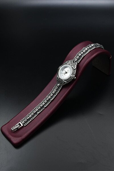 Prestige 925 Ayar Gümüş Kadın Saati (Kadın Gümüş Saat) Markazit Taşlı 901871