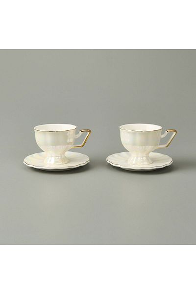 MATMEL Kitchen 4 Piece Lustre Cup Set - White