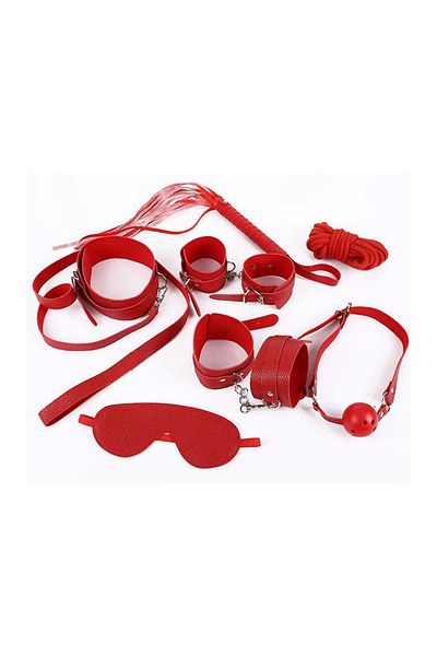 WildFashion Set BDSM 8 piese din piele ecologica, Roz, TOY95-5
