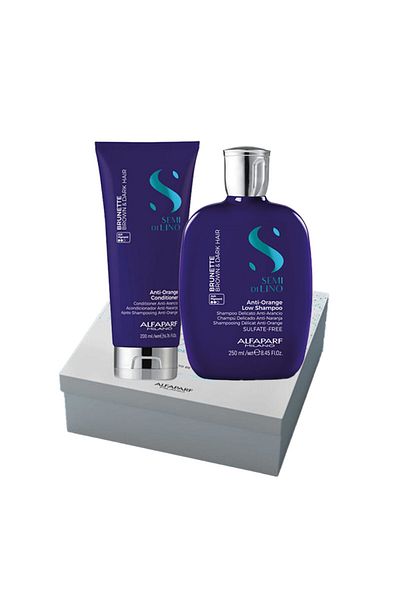 Alfaparf Milano Set for neutralizing orange tones, Shampoo 250 ml + Conditioner 200ml, Alfaparf Brunette