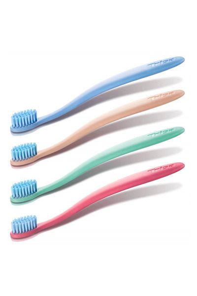 Trisa Compact Soft manual toothbrush 691534, soft ultra-thin bristles, Blue
