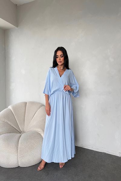 LİLA İSTANBUL Double Breasted Collar Bat Sleeve Oversize Summer Dress