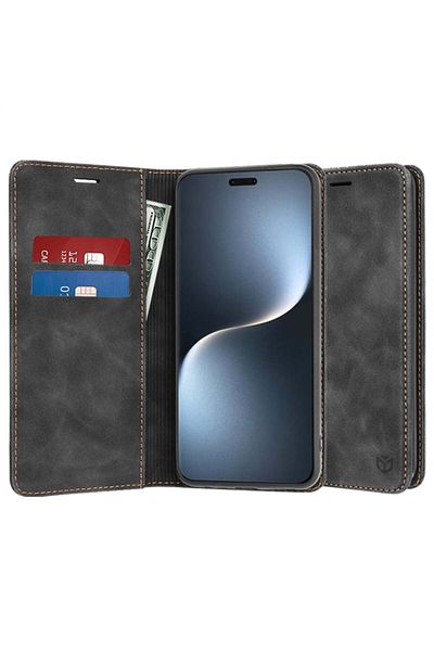 SKYDDAR INNOVATION Case for Honor Magic7 Pro, Soft Wallet, Book type, Eco Premium leather, Black, sticker set