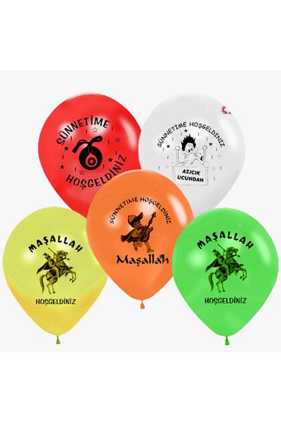 asöy Evil Eye Beaded Colorful Mashallah Balloon Circumcision Balloon 10 Pieces