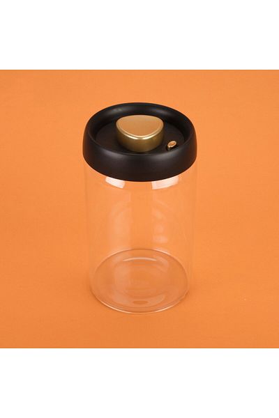 MATMEL Frasco Vacuum Storage Jar - Transparent / Black - 1.2 Lt
