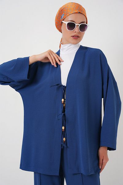 Bigdart Γυναικείο παντελόνι Ayrobin Kimono Σετ δύο τεμαχίων 6739 - Indigo