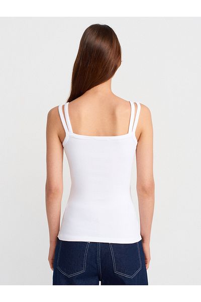 Dilvin 21105 Double Strap Undershirt-White