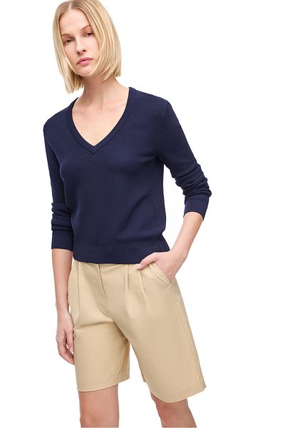 Perspective Navy Blue Color Knitwear Sweater