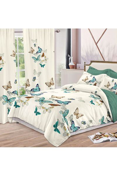 CHIRASO CHIRASO Bedding Set, 8 Pieces with Drapery, 230x240 Sheet, Duvet Cover and 4 Pillowcases