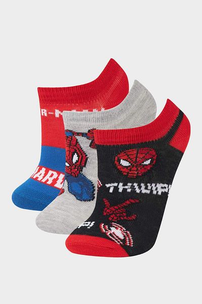 DeFacto Комплект от 3 памучни чорапи до глезена за момчета Marvel Spiderman F2580a8ns