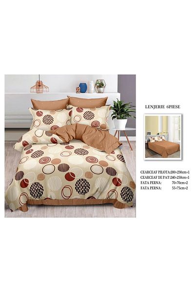 CHIRASO CHIRASO Finet Bedding Set, 6 Pieces, Sheet 240x250, Quilt 200x230, 4 Pillowcases, Print