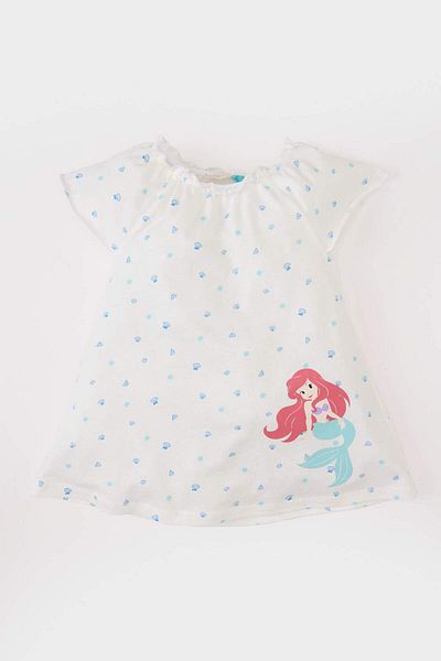 DeFacto Baby Girl Disney Princess κοντομάνικο χτενισμένο βαμβακερό νυχτικό C3486a525sm