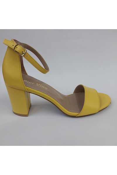 Mira Deri Genuine Leather 7.5 cm Thick Heel Single Band Evening Dress Women's Shoes