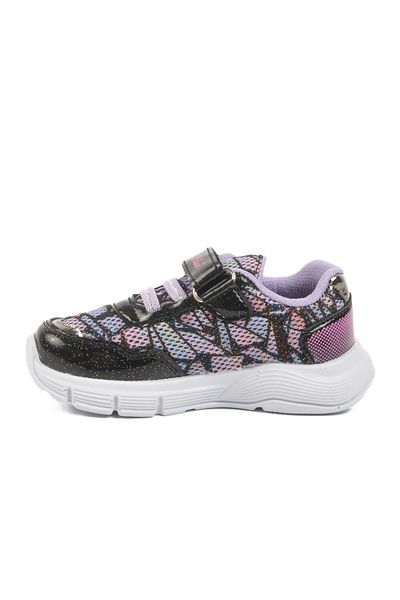 AYAKMOD Black Lilac Velcro Lighted Girls' Sports Shoes 336126 B