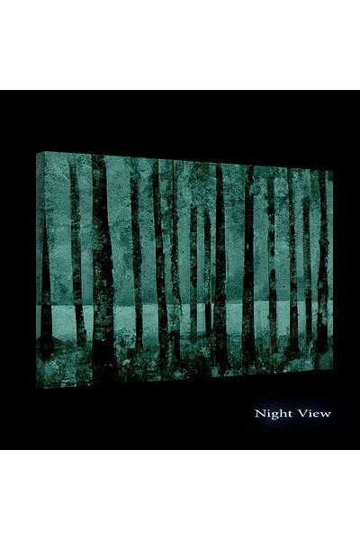 startonight Tablou DualView Startonight Copaci Bej - Albastri, luminos in intuneric, 60 x 90 cm