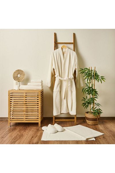 MATMEL Unisex Bathrobe - White - L / XL