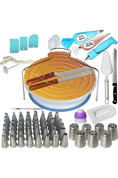 zola Set decorare prajiturii,124 piese, accesorii din plastic si inox